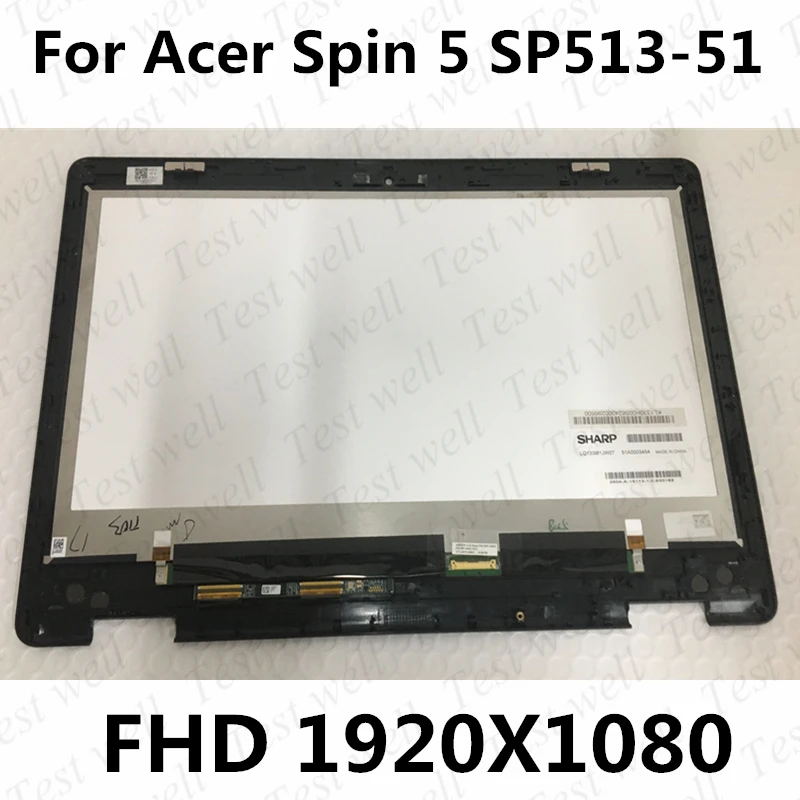 

Оригинальный 13,3 IPS Матрица для Acer спин 5 SP513-51 ЖК-дисплей Экран дисплей + сенсорный экран дигитайзер в сборе FHD с сенсорным экраном B133HAB01.0 или LQ133M1JW07