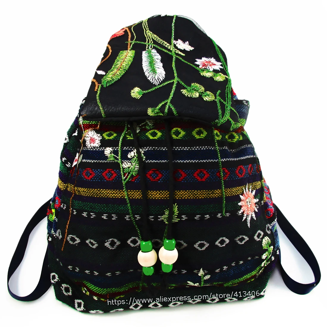 Stylish Backpacks Tribal Vintage Hmong Thai Indian Ethnic Embroidery Bohemian rucksack Boho hippie ethnic bag backpack bag L size SYS-586 Stylish Backpacks for man