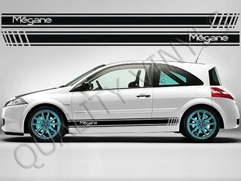 

For 1Set/2pcs RS101 RENAULT MEGANE SIDE RACING STRIPES GRAPHIC DECAL STICKERS Car styling