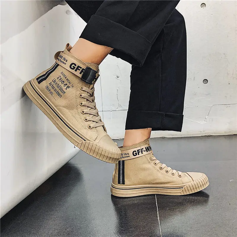 

2019 Four Seasons Thin Cloth Shoes High MEN'S SHOES han ban xie Sub-Men's Trendy Shoes Versatile Students Trend Hight-top Canvas