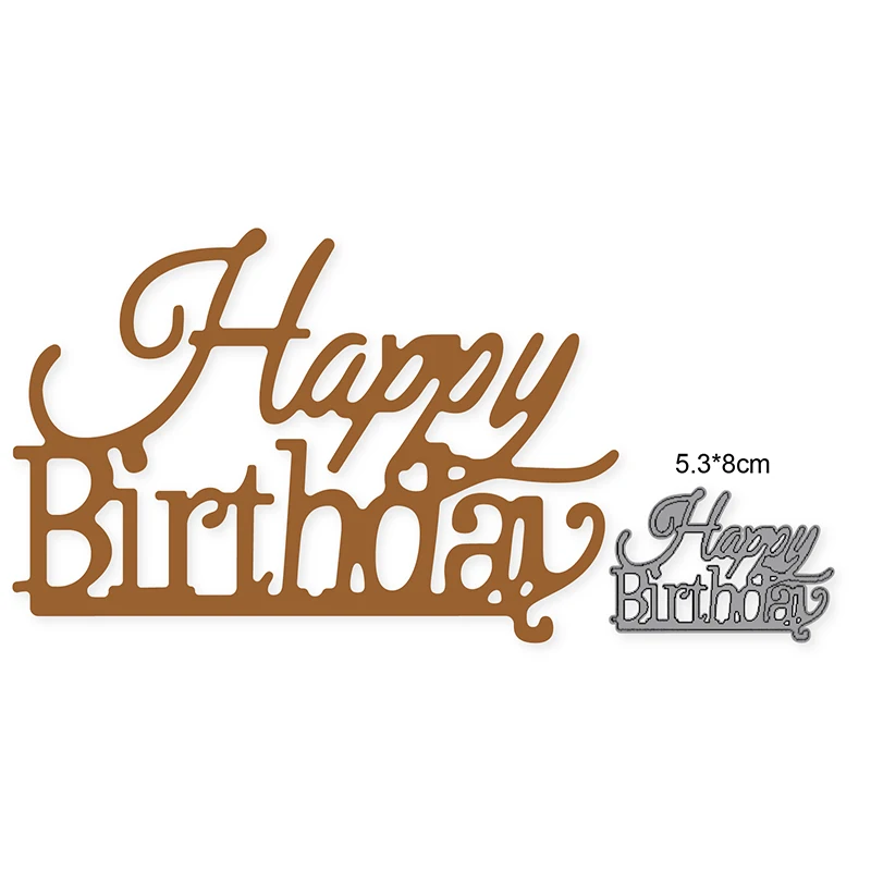 

Happy Birthday letters Metal Cutting Dies Stencils For DIY Scrapbooking Decorative Embossing Handcraft Die Cutting Template