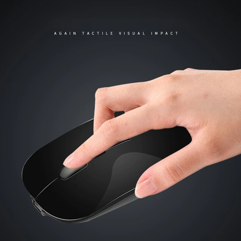 Rechargeable Wireless Mouse Silent Button USB Mini Optical Ultrathin Mini Mice with Charging Cable for Computer Laptop
