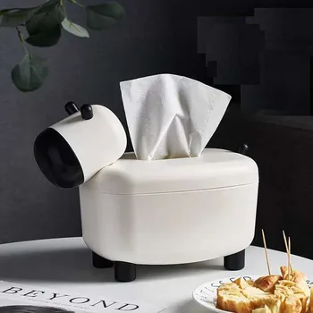 

2 In 1 Cartoon Calf Shape Tissue Box Multifunction Home Storage Tool Creative Telescopic Tissue Box With Toothpick Holder