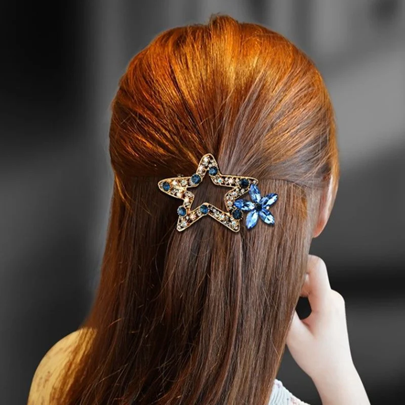 New Korea Exquisite Elegant Crystal Luxury French Hair Clips Women Girls Hair Barrettes Accessories Ornaments Hairpins Headdress goody hair clips