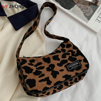 

YIZHONG Fashion Canvas Leopard Purses and Handbags for Women Large Capacity Little Shoulder Bag Lightweight Ladies Tote Bags