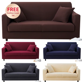 

Solid Color Elastic Sofa Cover For Living Room 1/2/3/4 Seater Corner Couch Covers Universal Slipcover Stretch L Shaped Spandex