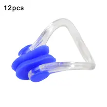 

12pcs/lot High Quality Reusable Soft Silicone Swimming Nose Clip Comfortable Diving Surfing Swim Nose Clips For Adults Children