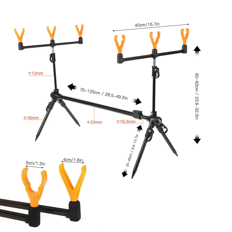  Adjustable Retractable Carp Fishing Rod Pod Stand Holder Fishing Pole Pod Stand Fishing Tackle Fish
