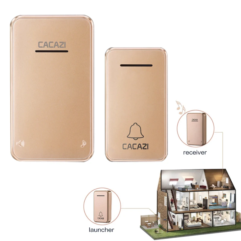 

New Home Doorbell Intelligent Wireless Doorbell Waterproof 200M Remote EU UK US Plug Smart Door Bell Chime