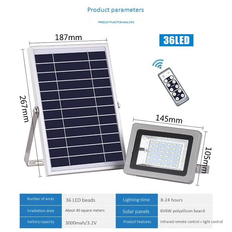 5730 Solar Powered Flood Light Sensor Outdoor Garden Path Street Spotlight Security Lamp Waterproof