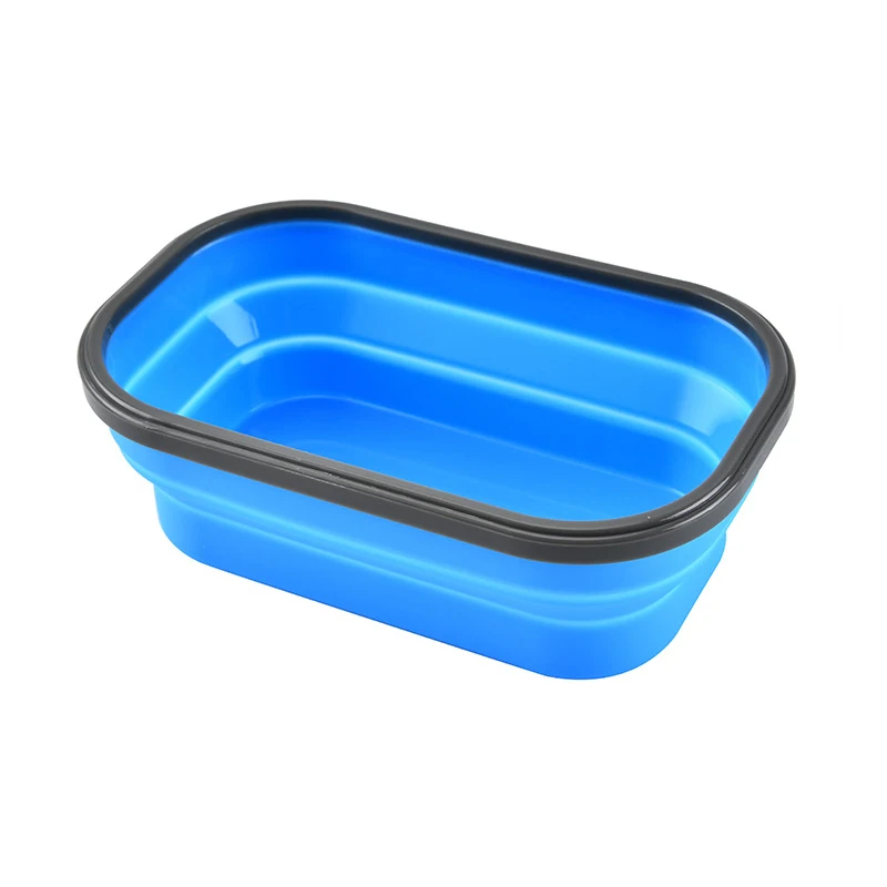 High Folding Silicone Bento Box Lunch Box Crisper Retractable Square Fast Food Boxes with Fork LG66
