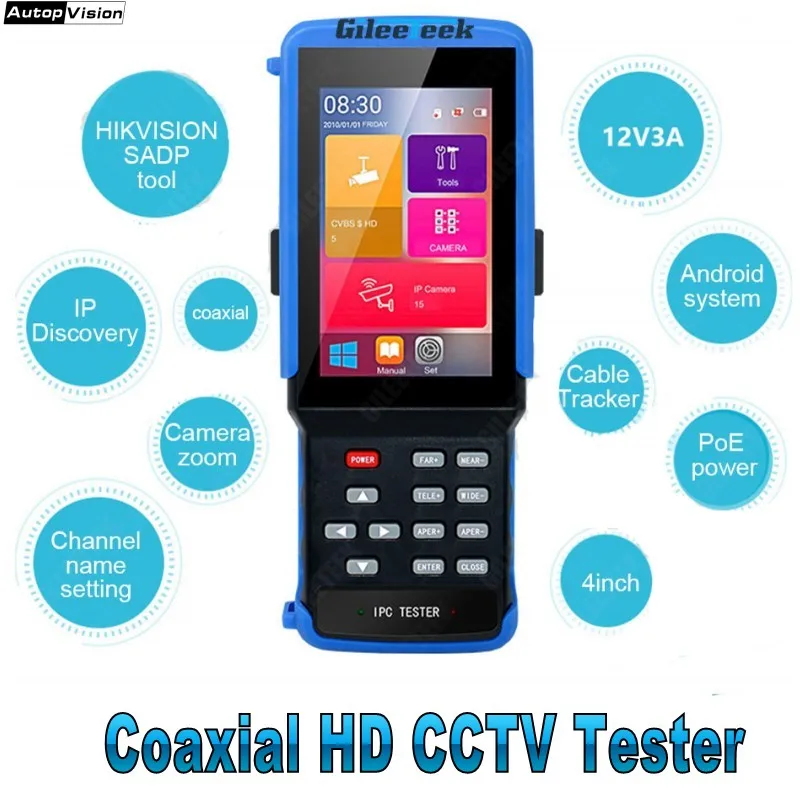 Новейший коаксиальный HD 4 0 CCTV-тестер IPC9310 H.265 4K IP 5MP AHD 8MP CVI TVI CVBS-тестер камеры