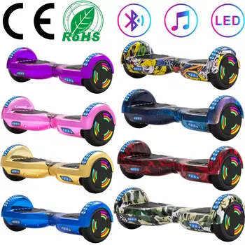Hoverboard de equilibrio para niños, patinete eléctrico de 6,5 pulgadas, dos ruedas, luces LED, tabla de equilibrio con Bluetooth + bolsa