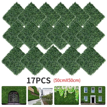 

17PCS 40x60cm Wedding Decoration Grass Mat Green Artificial Plant Lawns Landscape Carpet for Home Garden Wall Decoration Fake