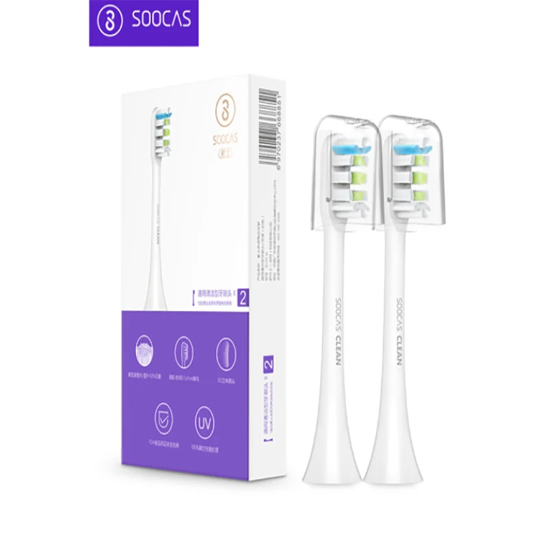 

Original Xiaomi Soocas X3 X1 X5 Replament Toothbrush Head Original High Quality 2 Pieces And 3 Colors For Xiaomi Soocas X3