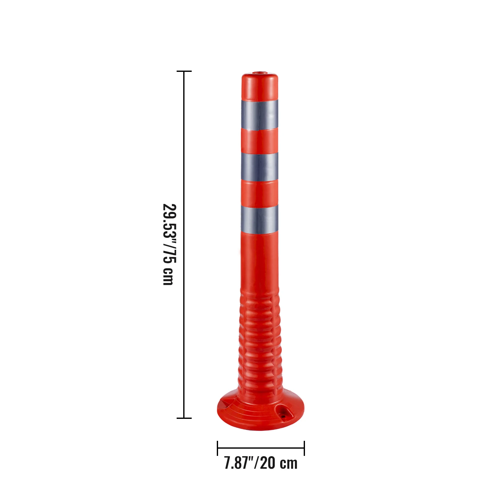 VEVOR 6 Pack /12 Pack Traffic Delineator Posts Flexible Channelizer Cone 30 Inch Spring Post Flexible PU Reflective Band Design 6