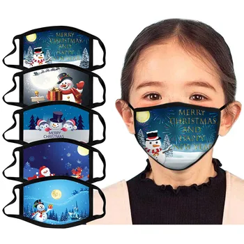

5PCS Children Daily Care Casual Tie-dye Printed Face Cover Adjustable Strap Washable Safe Protect Haze Safety Air Fog Mask