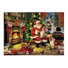 Puzzle de décompression pour enfants et adultes, vue sur la rue de la ville, à assembler, arbre du père noël, cadeau de noël, 1000 pièces