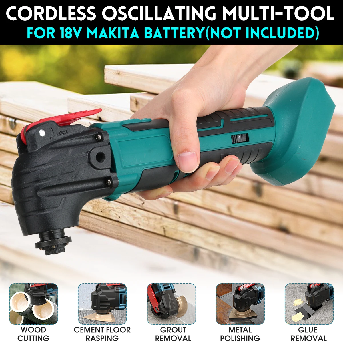 6 Speeds Adjustable Cordless Oscillating Multi Tool Variable Speed Renovator Woodworking Tool For 18V Makita Battery 20000 RPM