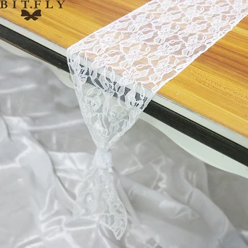 

18x275cm Modern White Floral Lace Table Runner Table Cover Chair Sash Boho For Baby Shower Wedding Banquet Party Decoration