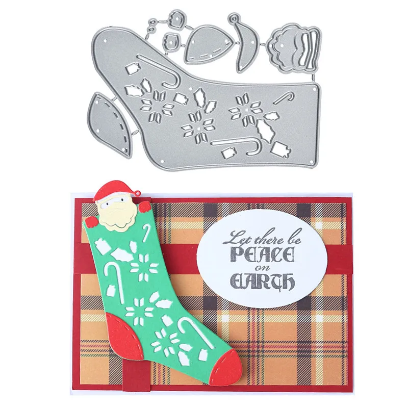 

DiyArts Christmas Socks Santa Claus Metal Cutting Dies for Card Making Scrapbooking Embossing Cuts Stencil Craft New 2019 Dies
