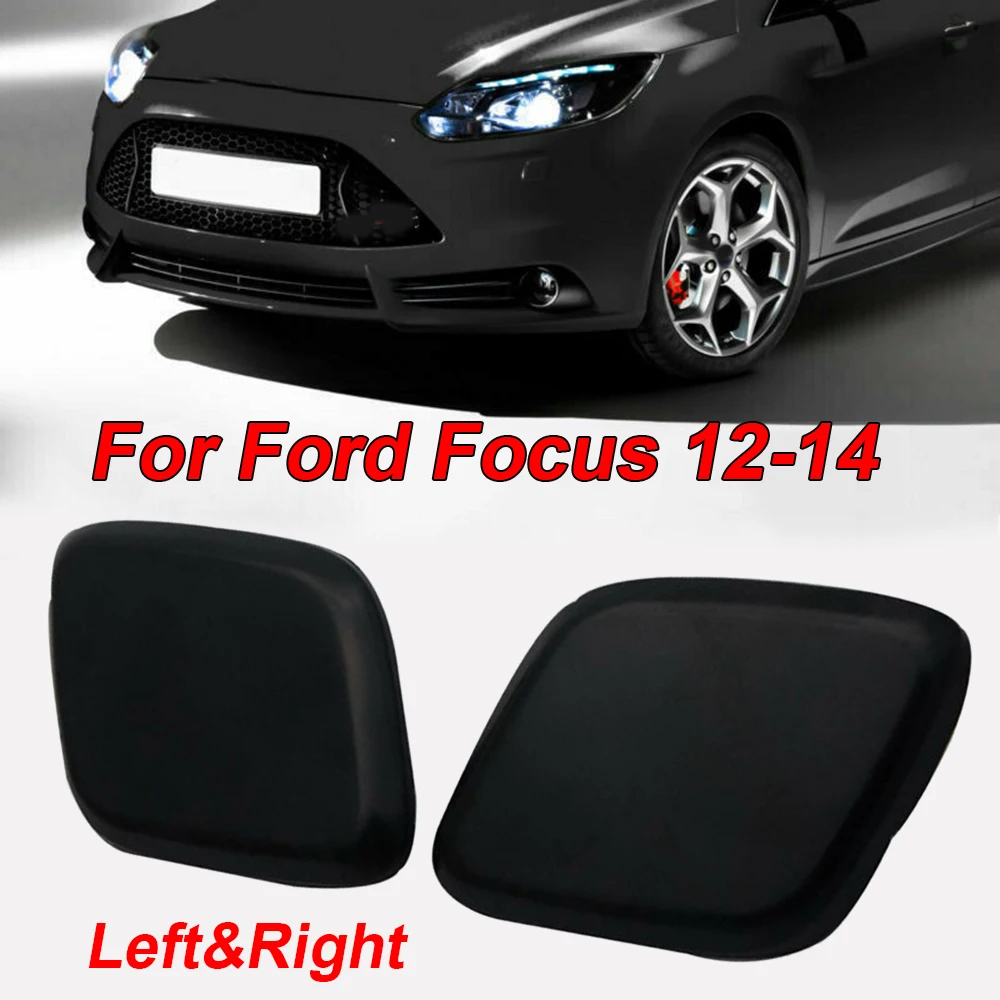 1Pair Front Headlight Headlamp Washer Jet Cover Caps for Ford Focus 2012-2017