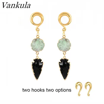 

Vankula 2PSC Natural Stone Danger Ear Weights Plugs Tunnels Expansiones De Oreja Ear Guages Piercing Hooks Expandes Ear Hanger
