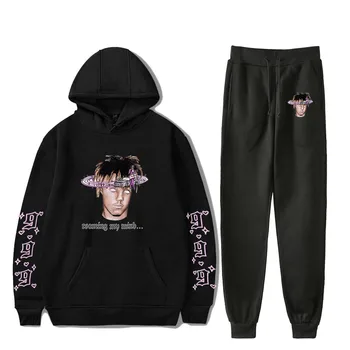 

WAMNI hip hop Juice Wrld printed Two Piece Set Women/Men Long Sleeve Hoodies+Long Pants Rapper 2020 Unisex hoodies Suit