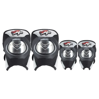 

4Pcs Stainless Steel Motorcycle Knee Pads Anti-fall Off-road Racing Riding Elbow Pads