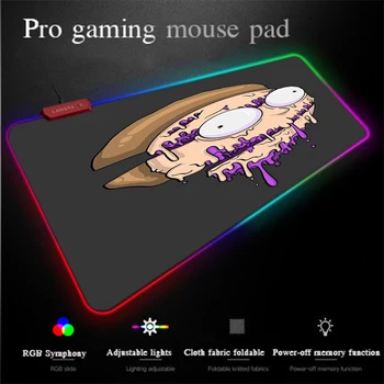 

Yuzuoan XXLRick and Morty Anime Mouse Mat Office Desk Pad Control Computer Pad USB LED RGB Gaming Mouse Pad Custom RGB Mouse Pad