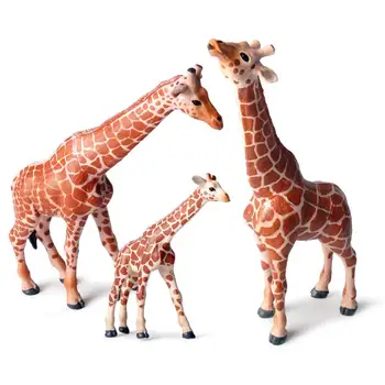 

1/3Pcs Simulation Giraffe Wild Animal Model Figurine Home Decor Kids Toy Christmas birthday Gift