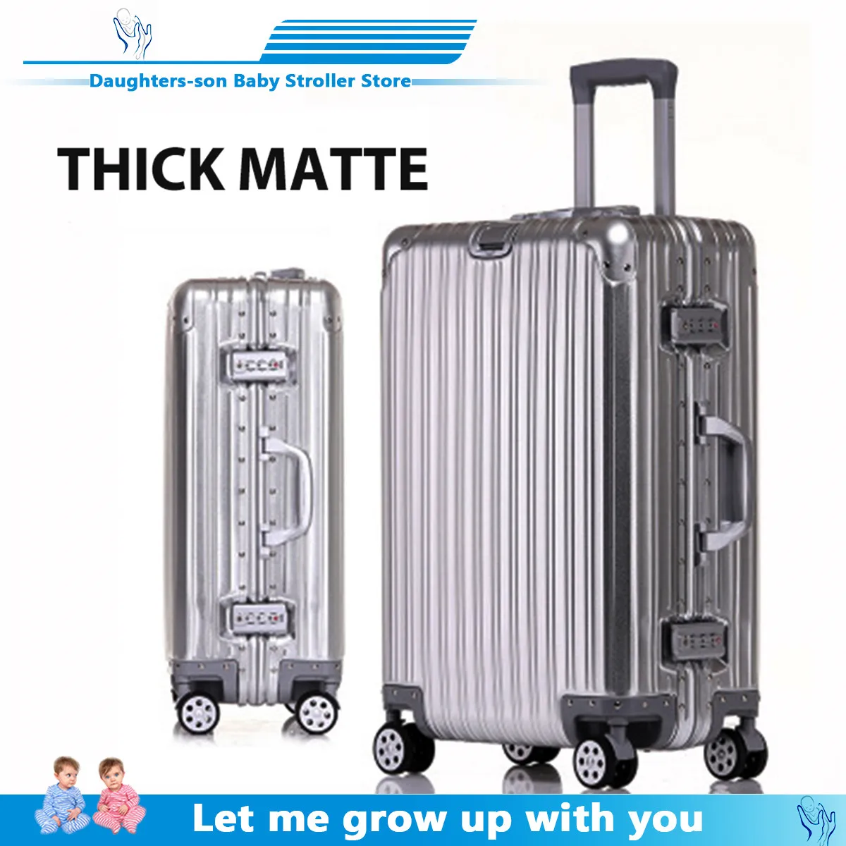 

Cheap aluminum travel suitcase 24" spinner 20" business luggage trolley case on wheel aluminum frame hardside Silent suitcase