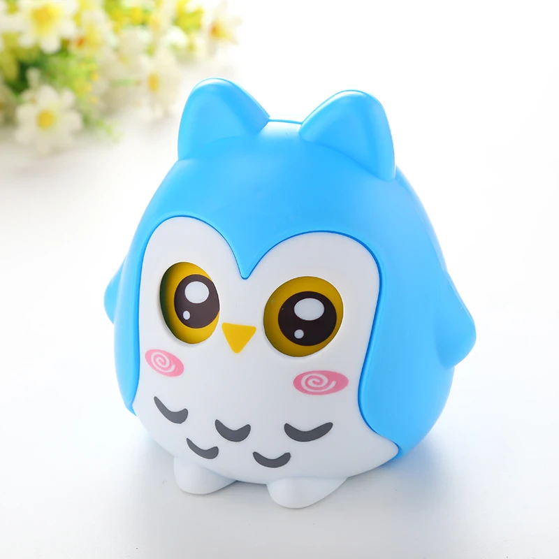 Blue Милая мультяшная сова копилка конфеты коробки глаза встряхнуть - Color: Blue