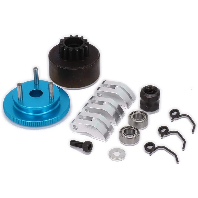 

Clutch Bell Shoes Bearing 14T Gear Flywheel Assembly Kit Set Springs Cone Engine Nut for 1/8 RC Car HPI HSP Traxxas Axial Himoto