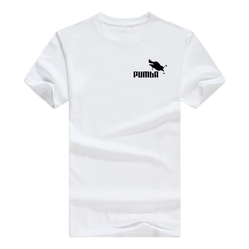 x-white Модная мужская футболка из хлопка, летняя футболка для мальчиков, футболка для катания на коньках, топы, workou, футболка с коротким рукавом и буквенным принтом pumba - Цвет: x-white