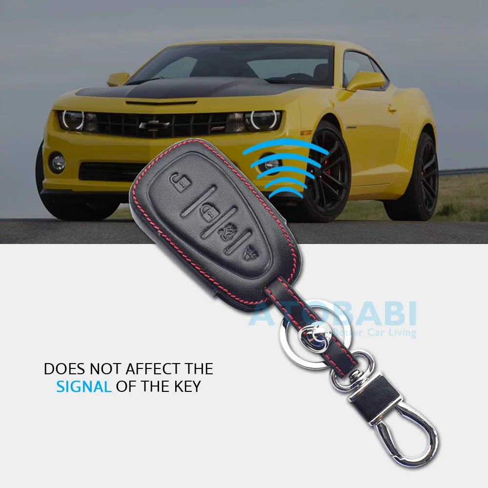 Чехол для автомобильного ключа ATOBABI 5BTN кожаный чехол Chevrolet Cruze Malibu Equinox Sonic Traverse Camaro