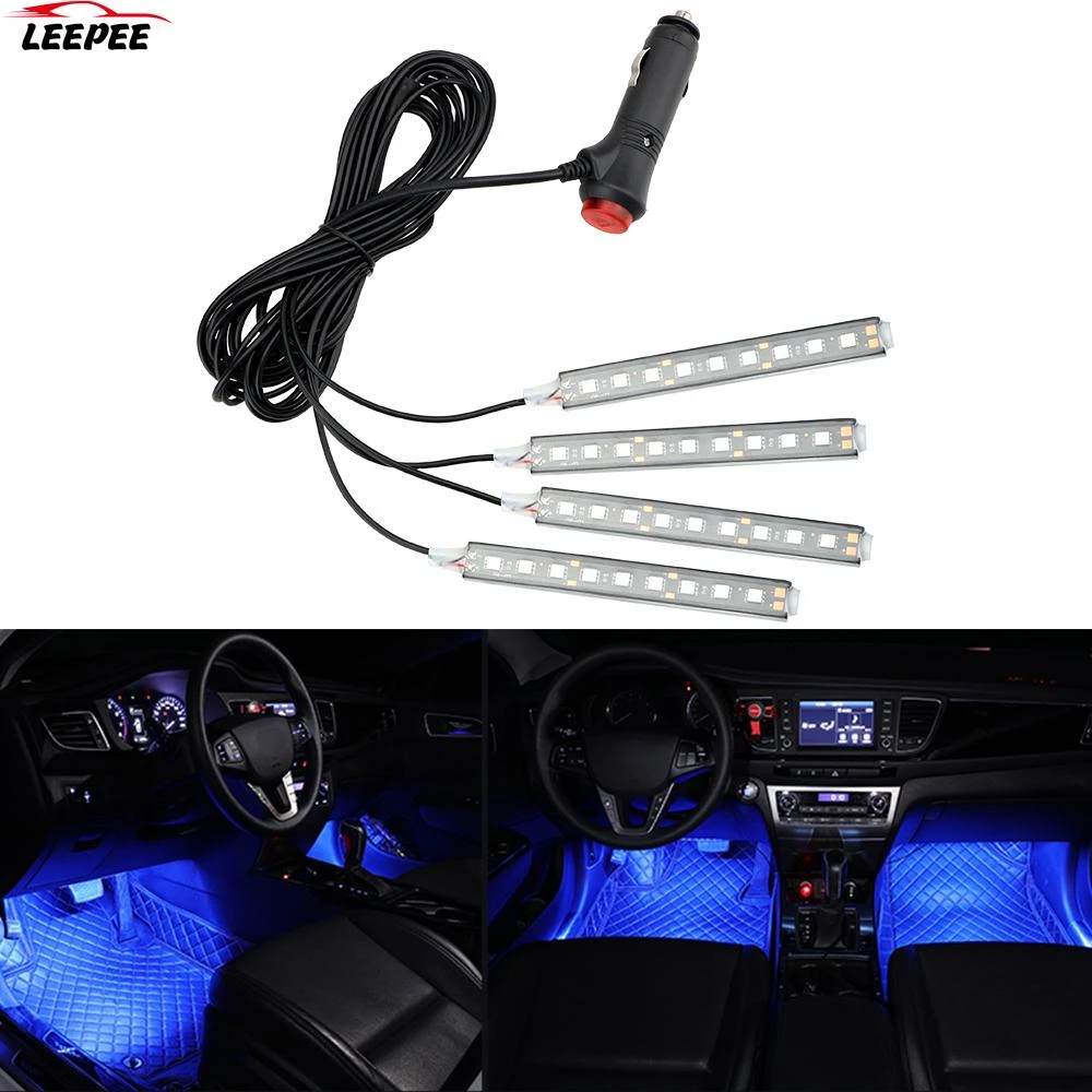 12v Led Strips Car Interior Ambient Lights Dash Floor Foot Decorative