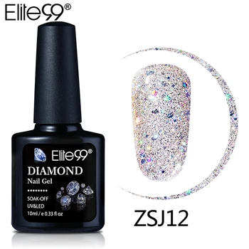 

Elite99 10ml Diamonds UV LED Gel Nail Polish UV LED Bling Glitter Sequins Soak Off Base Top Primer Nail Art Gel Polish Varnish