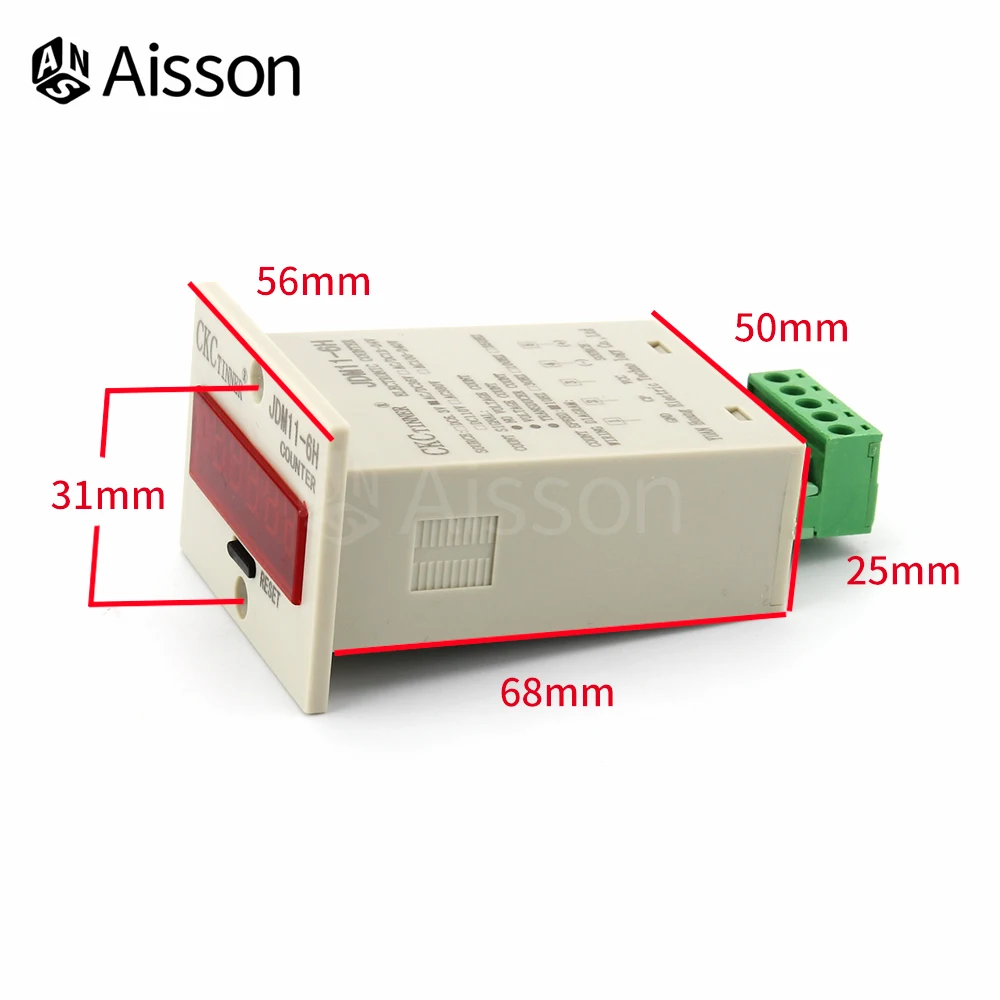JDM11-6H 6자리 전자 디지털 카운터 디스플레이 AC100-240V DC 12-24V 36V 산업용 펀치 카운터