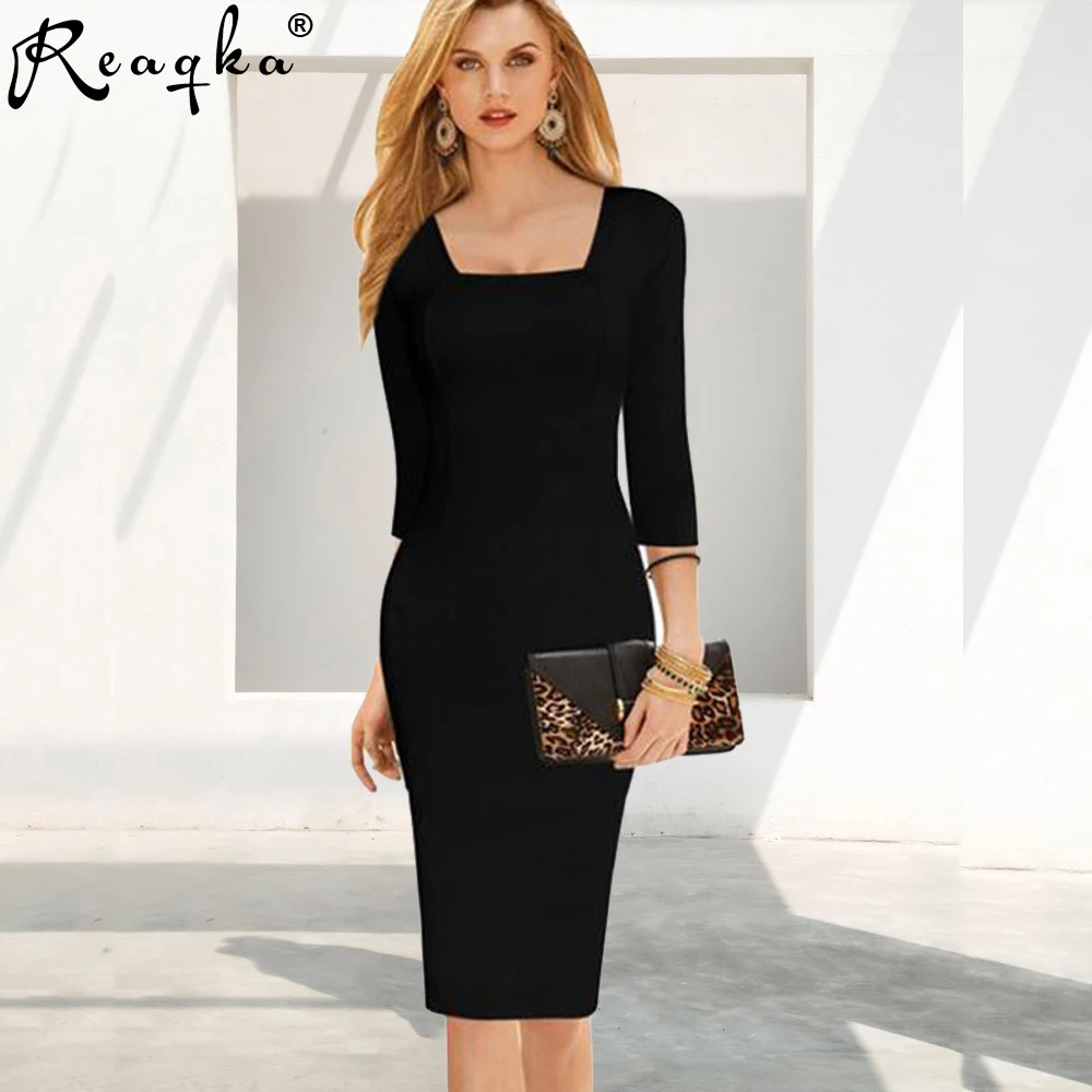 Casual fashion Business office Lady dresses for women Vintage Bodycon Slim Ruched Pencil Party Evening work Dress Vestidos