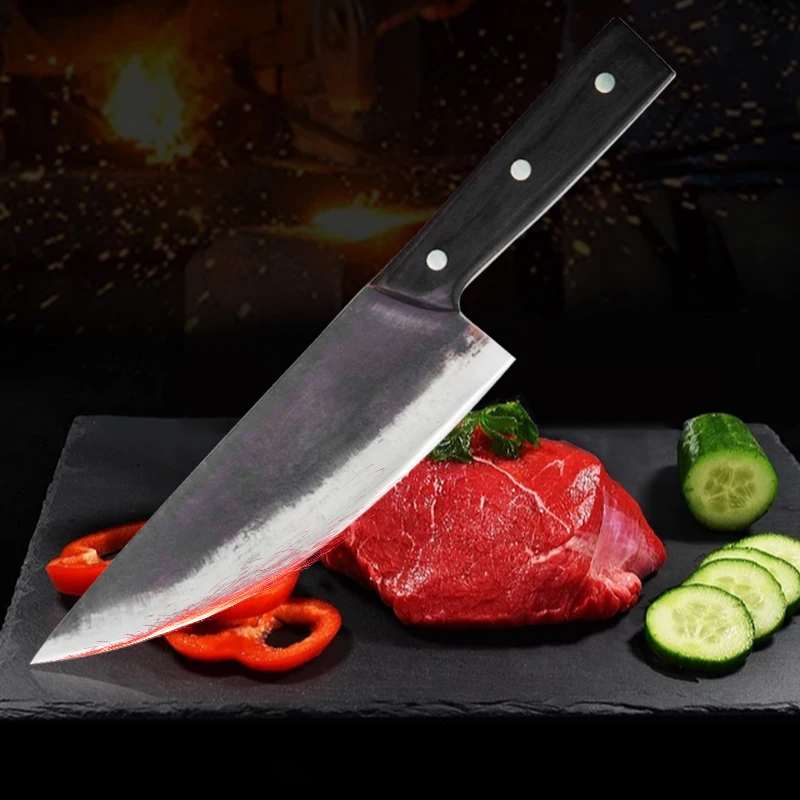 8" Professional Handmade Chinese Chef Knife Clad Steel Boning
