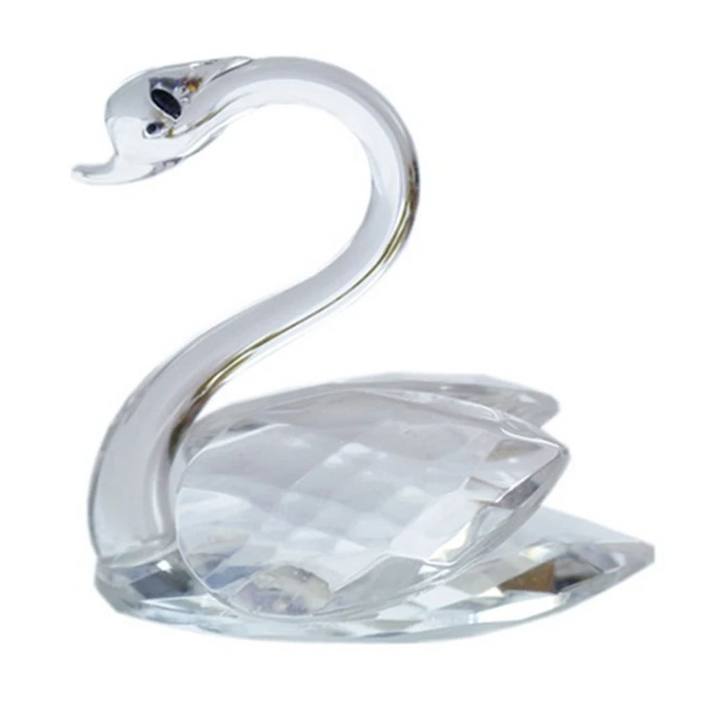 Swan Sculptures Statues, Crystal Decoration Animals Set Crafts Ornaments Home Decor