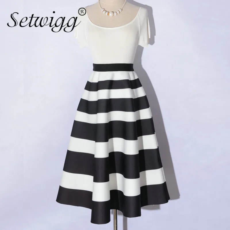 Женская длинная юбка в полоску с поясом на резинке|long skirt|flared skirtlong flare skirt |