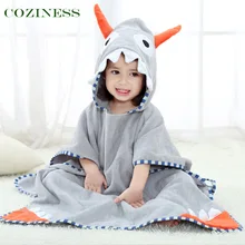 Cape à capuche en tissu doux et confortable, serviette pour bébé, dessin animé, dinosaure mignon, bain d'enfant, forte Absorption d'eau, produits de douche pour enfants