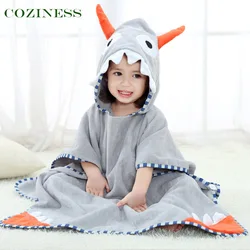 COZINESS Soft Fabric Baby Towel Cartoon Cute Dinosaur Hooded Cloak Kid Bath Strong Water Absorption Hot Child Shower Products