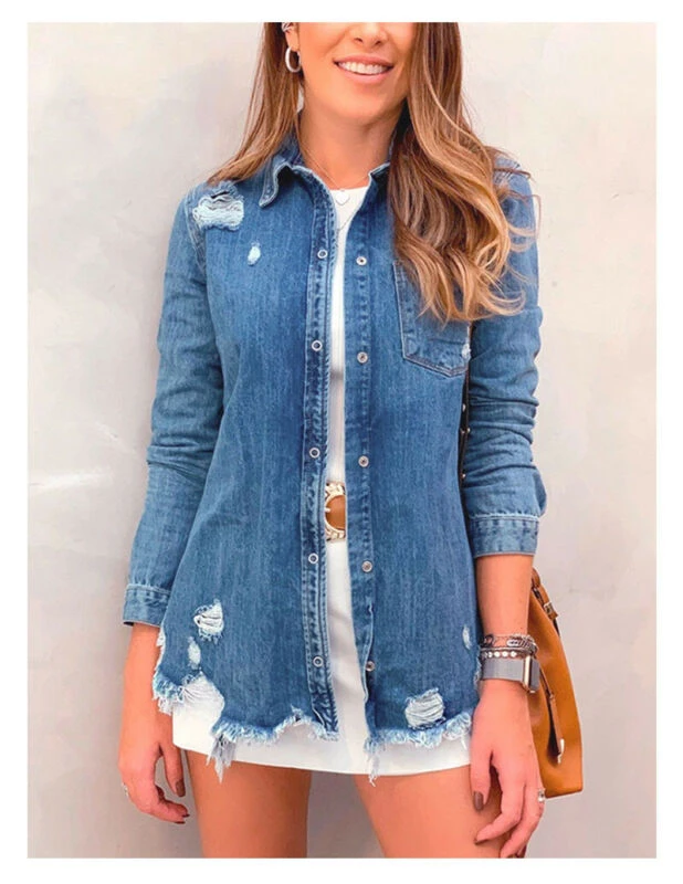 oversized orange denim jacket