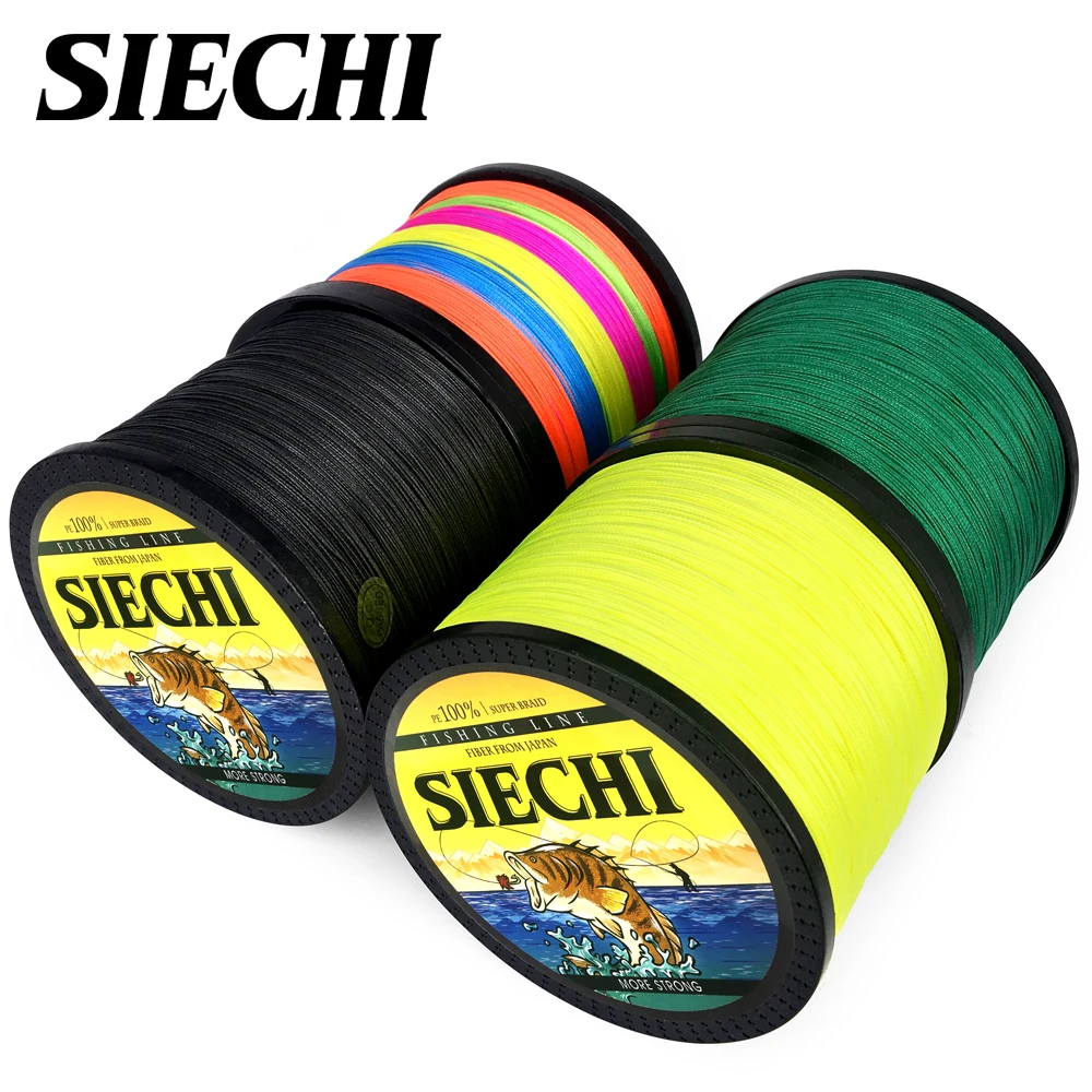 SIECHI леска 8 нитей для ловли карпа 1000 м 100% шнур ПЭ Pesca 6 цветов плетеная прочная 20-88