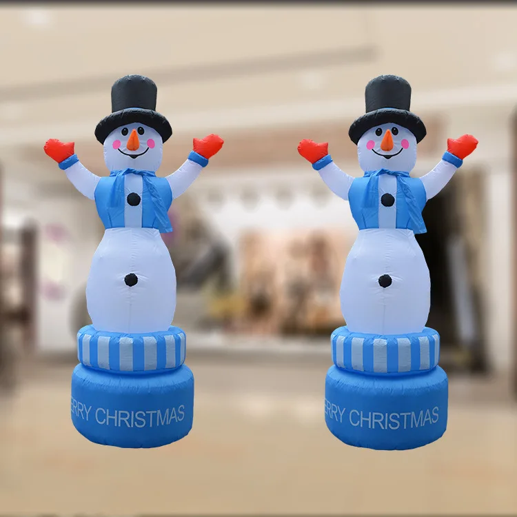 7 футов, Рождественский надувной снеговик, Самонадувающийся, с надписью «Merry Christmas», светодиодный фонарь, наружное украшение для двора