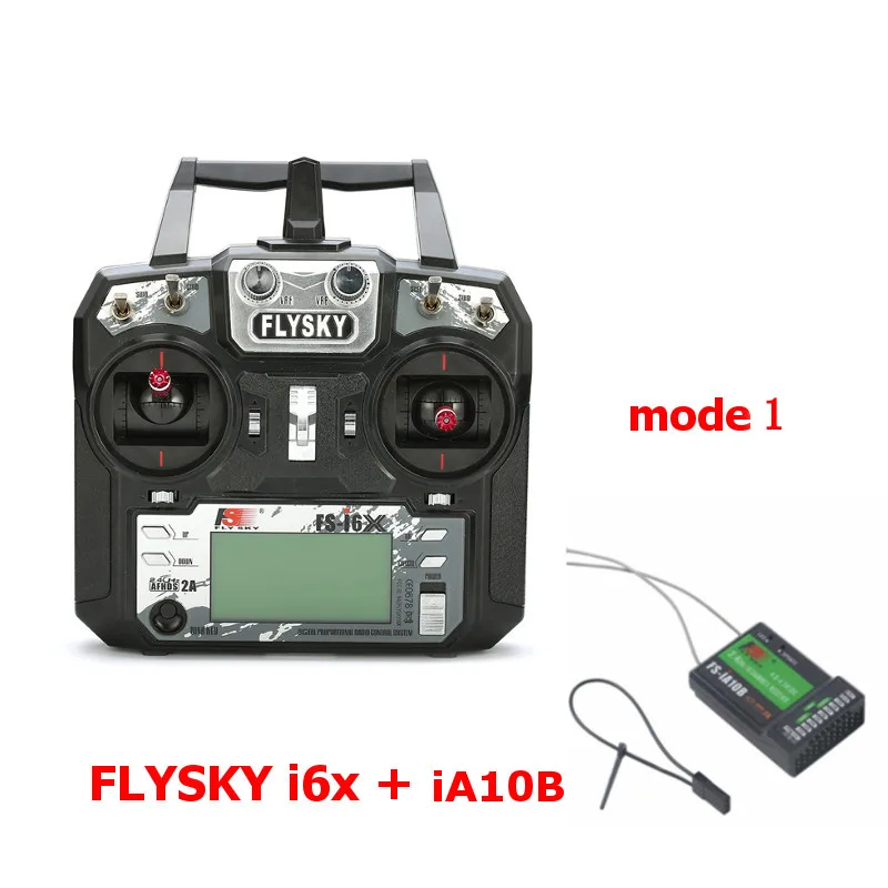 Mode 1 with iA10B FLYSKY FS-i6X i6X 10CH 2,4 ГГц AFHDS 2A передатчика радиоуправляемой модели к компьютеру с X6B iA6B A8S приемник для RC Qaud небольшой гоночны - Цвет: Mode 1 with iA10B