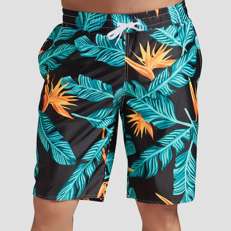 Troncos de Natação Masculino com Bolsos Banho de Secagem Praia Rápida Elástico Cintura Board Shorts